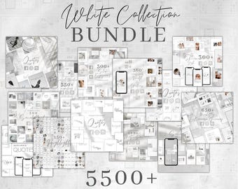White Social Media Canva Templates , Story, Post, Pin Digital Download