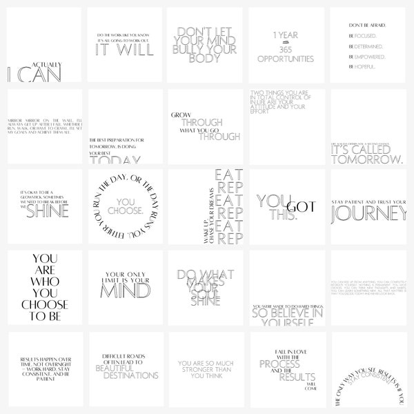 100 Instagram Motivations Zitat Pack | Digitale Zitat Vorlagen| Motivierendes Zitat Set | Minimalistische Instagram Story Vorlage | IG Canva Zitate