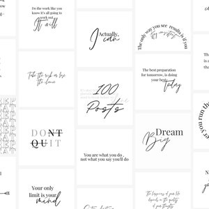 100 Instagram Inspirational Quote Pack Editable Quote Templates Motivational Quote Set Minimal Social Media Posts Blogger Engagement Kit image 8