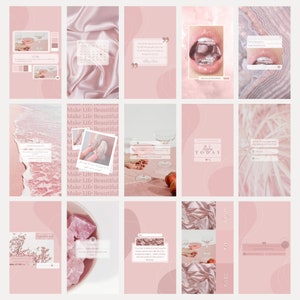 100 Instagram Templates for Canva| Lash Instagram Post and Story| Blogger Social Media Templates| Pink Feed| Instagram Branding Kit| Girl