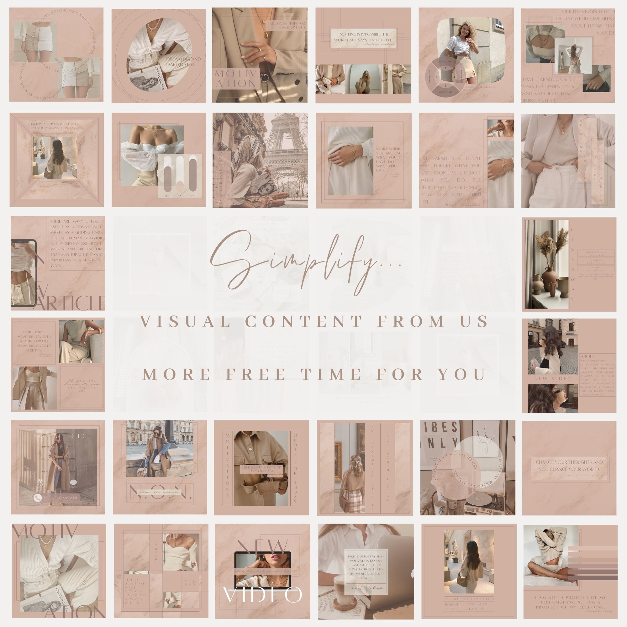 70 Rose Gold Instagram Templates for Canva Instagram Post - Etsy Canada