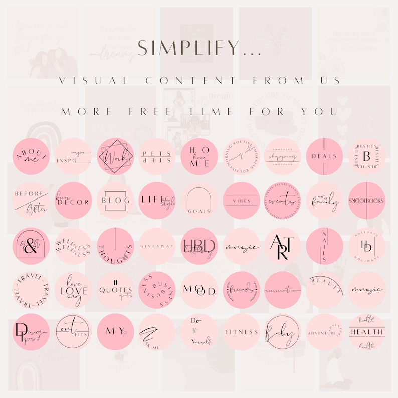 Pink Instagram Highlight Covers, DIY Story Cover Templates image 2