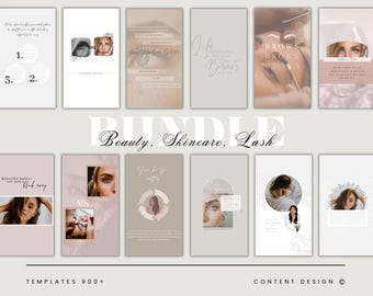 Beauty Brand Canva Templates , Skincare, Lash, Social Media