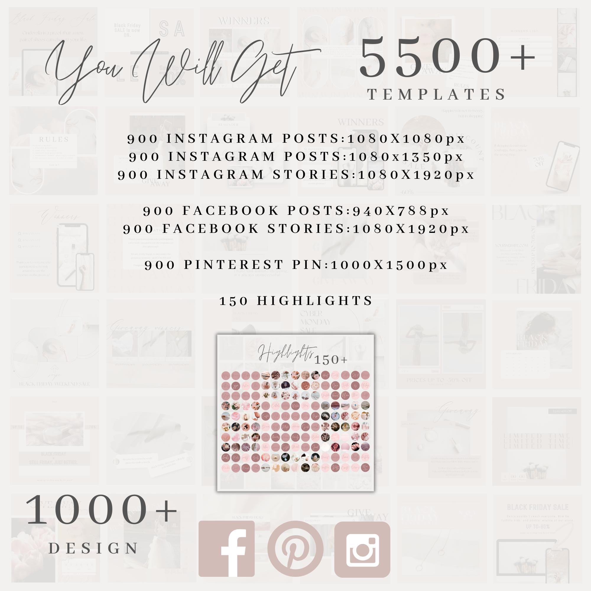 Canva Templates Bundle | Social Media Templates Canva | Instagram ...
