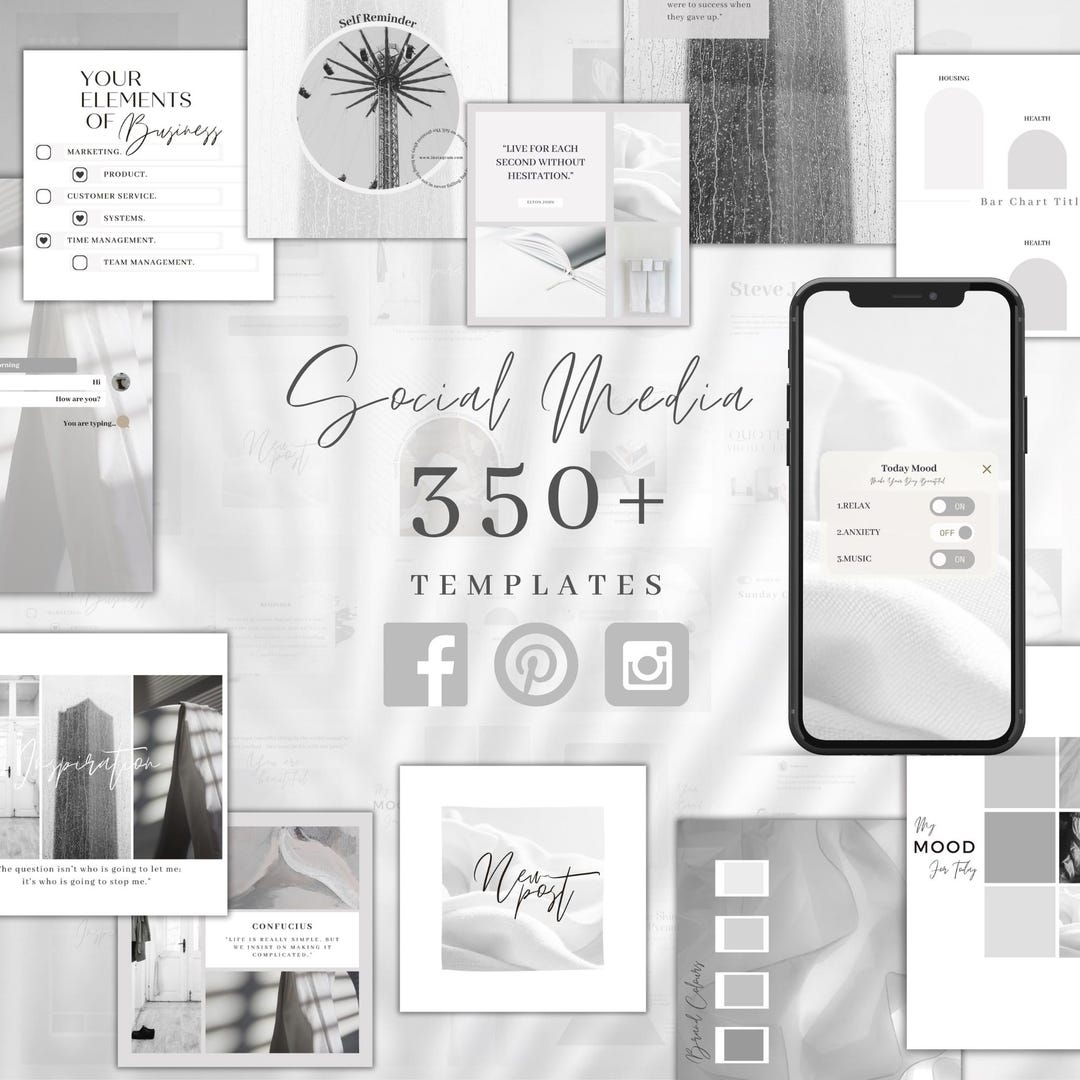 Minimalist Social Media Canva Templates | Instagram Branding Kit - Etsy