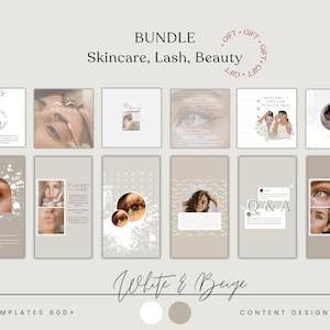 Instagram Post Templates, Neutral Beauty, Light Brand Feed Canva
