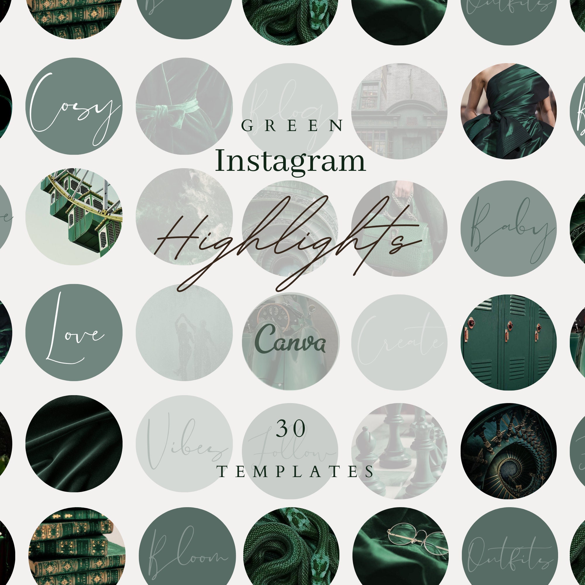 30 Editable Instagram Highlights Forest Green Tone Highlight - Etsy