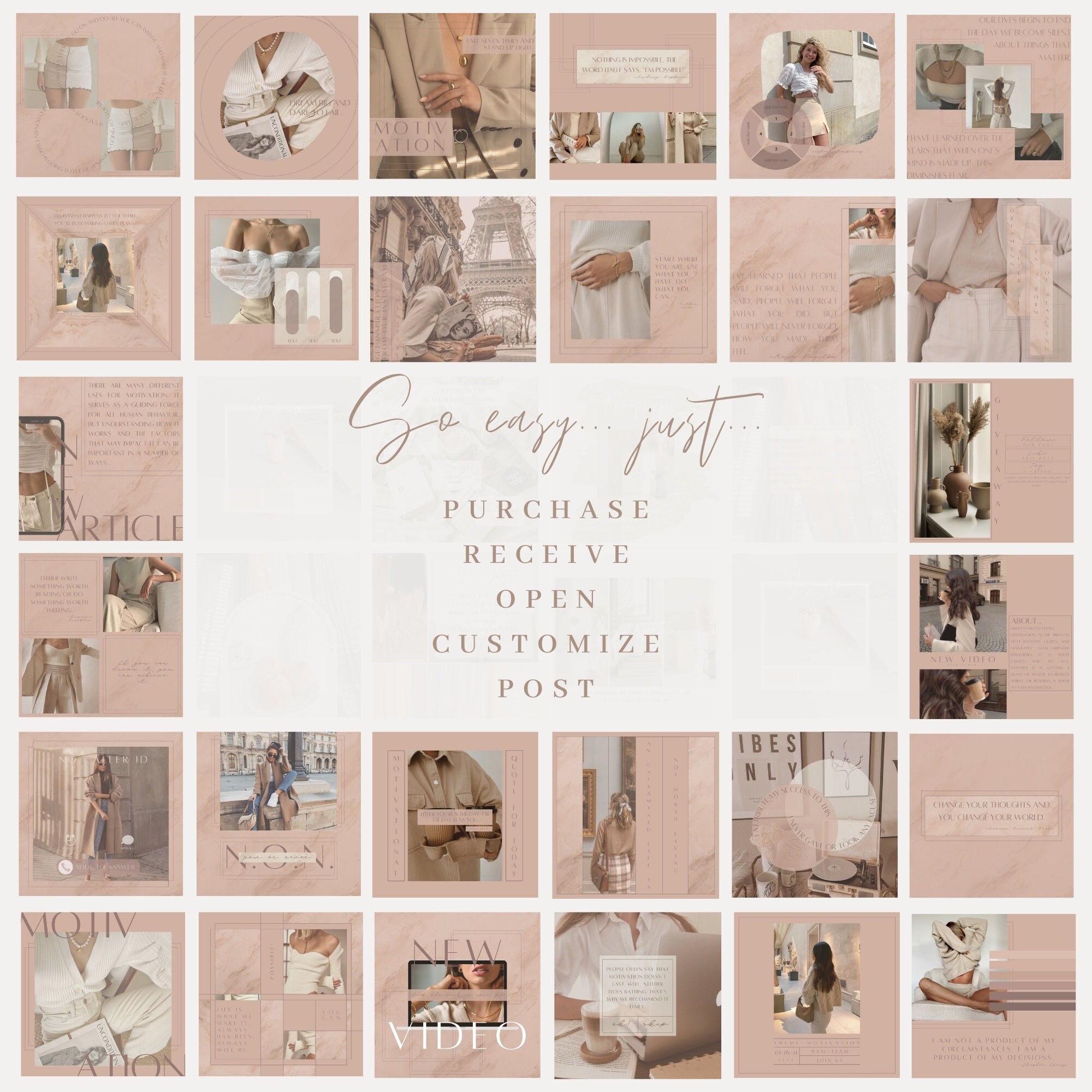 140 Blush Pink Instagram Story Templates Instagram Templates | Etsy
