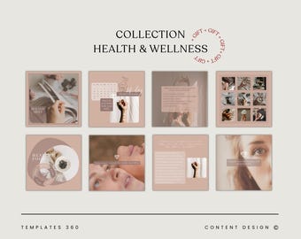 Wellness Canva Template , Powder Pink Social Media Bundle