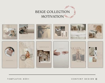 Beige Motivation Canva Templates , Instagram, Pinterest, Facebook Bundle