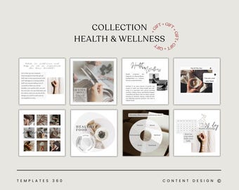Health & Wellness Canva Templates , Minimalist Social Media Branding