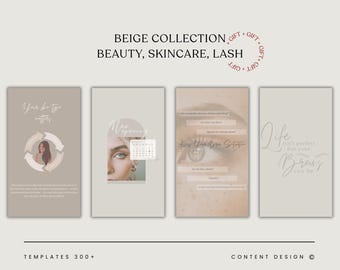 Beauty & Skincare Canva Templates , Beige Social Media Design