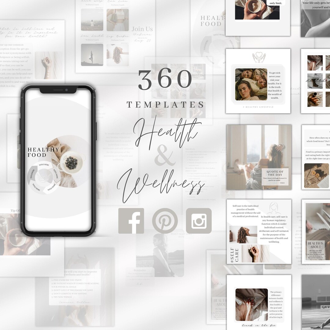 Wellness Instagram Canva Template | Health Social Media Quotes | Canva ...