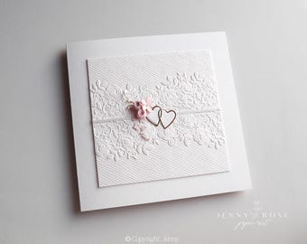 Carte de mariage personnalisée faite main, félicitations pour l'heureux couple, carte et enveloppe