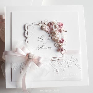 Biglietto di nozze personalizzato fatto a mano di lusso, congratulazioni per la coppia felice, biglietto per QUALSIASI OCCASIONE, biglietto e scatola regalo