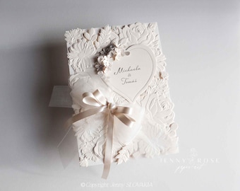 Carte de mariage personnalisée de luxe faite main, félicitations pour l'heureux couple, carte et coffret cadeau