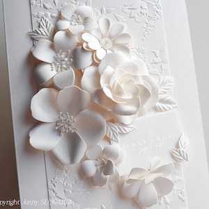 Handgemaakte bloemen gepersonaliseerde bruiloft felicitatie- en verlovingskaart met geschenkdoos