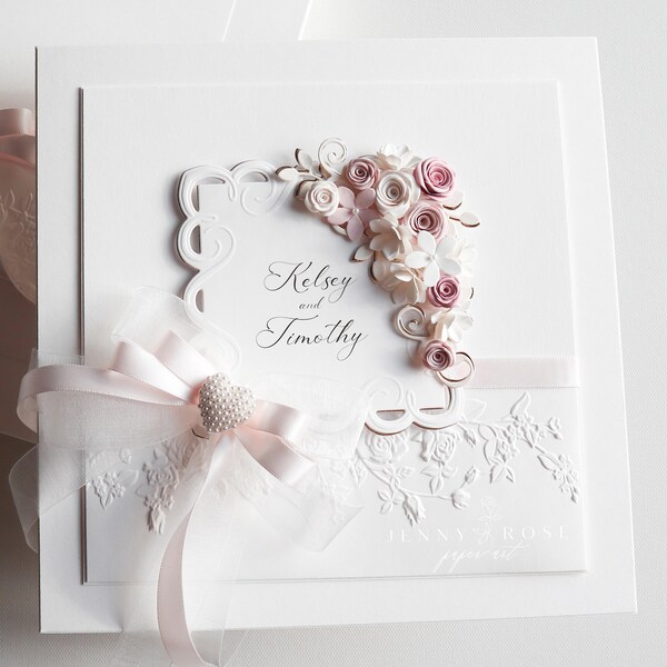 Carte de mariage personnalisée de luxe faite à la main, carte de félicitations pour le couple heureux, carte et boîte-cadeau