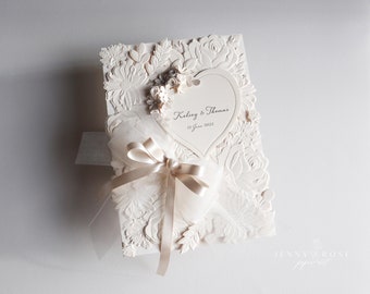 Carte de mariage personnalisée de luxe, carte de félicitations pour l'heureux couple, carte et coffret cadeau