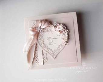 LIMITED Handmade Personalized Boxed Wedding Congratulation & Engagement Card, Card and Gift Box