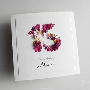 Carte d'anniversaire numéro personnalisée faite main, vibrante, TOUT NUMÉRO 18 21 30 40 50 60 70 80 90 100