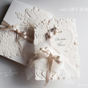 Carte de mariage en boîte personnalisée de luxe faite main, félicitations pour l'heureux couple, carte pour TOUTES LES OCCASIONS, carte et boîte-cadeau image 2