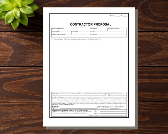 Contractor Proposal Template Free Construction Proposal Template For