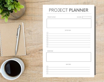 Projectplanner afdrukbaar Beschikbaar in A4-, A5- en Letter-formaten A5 Projectplanner PDF Direct downloaden