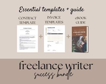 Freelance Writer Bundle Contract Template Invoice Templates eBook Guide Become A Freelance Writer