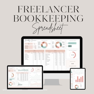 Small Business Bookkeeping Tool Spreadsheet For Freelancers Google Sheets | Freelancer Budget Tracker