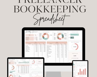 Small Business Bookkeeping Tool Spreadsheet For Freelancers Google Sheets | Freelancer Budget Tracker
