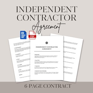 Independent Contractor Agreement Template Word Editable Freelance Contractor