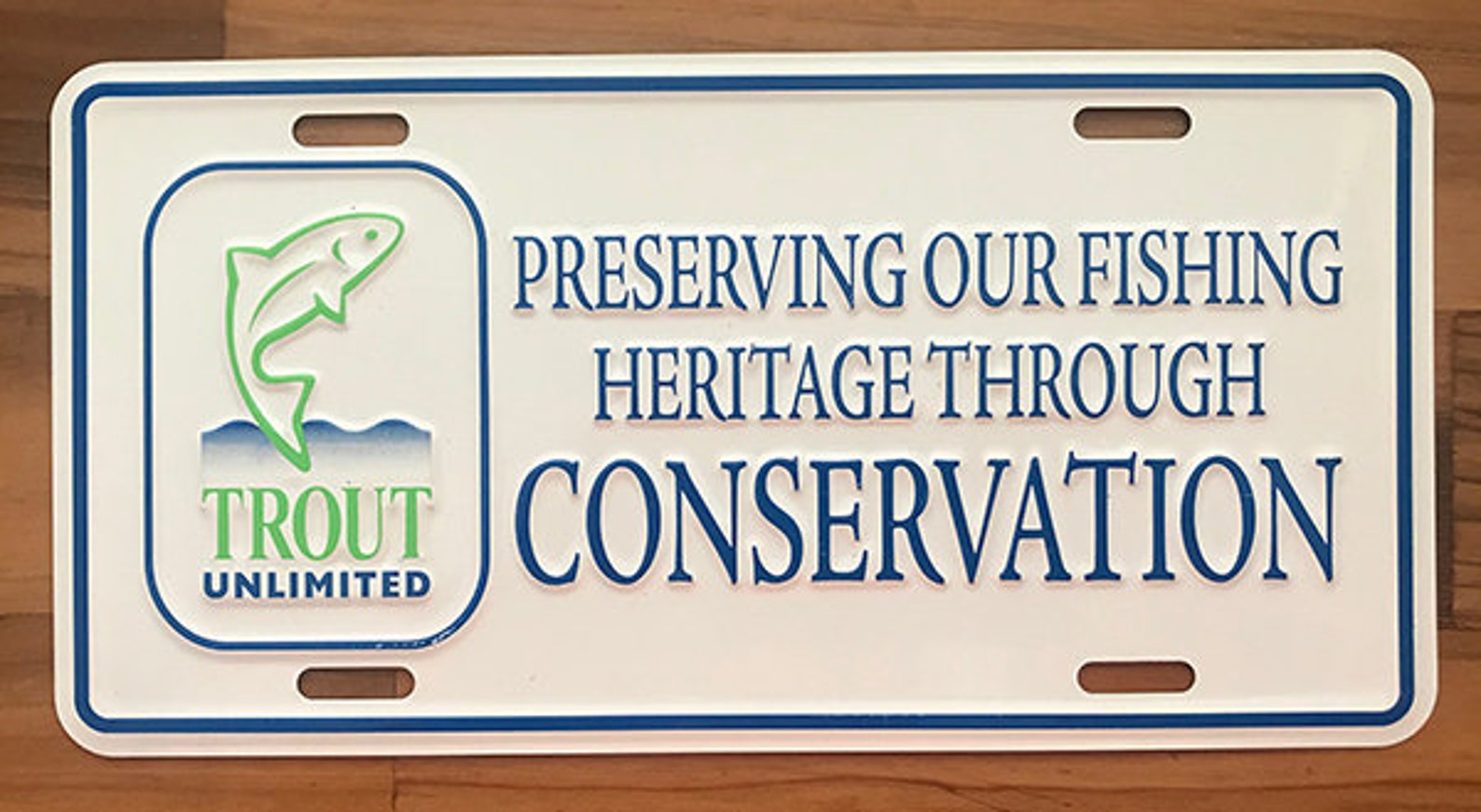 Trout Unlimited Logo and Conservation License Plate with FREE Etsy
