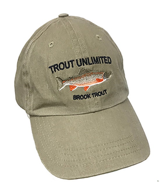 Trout Unlimited & Brook Trout Embroidered Khaki Cap Etsy