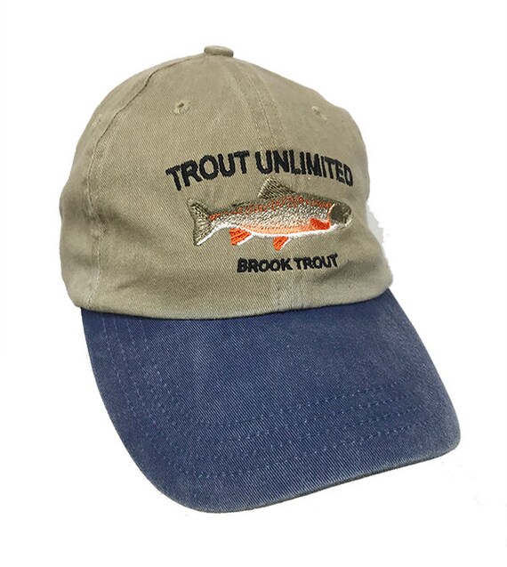 Brook Trout Embroidered Khaki Crown 