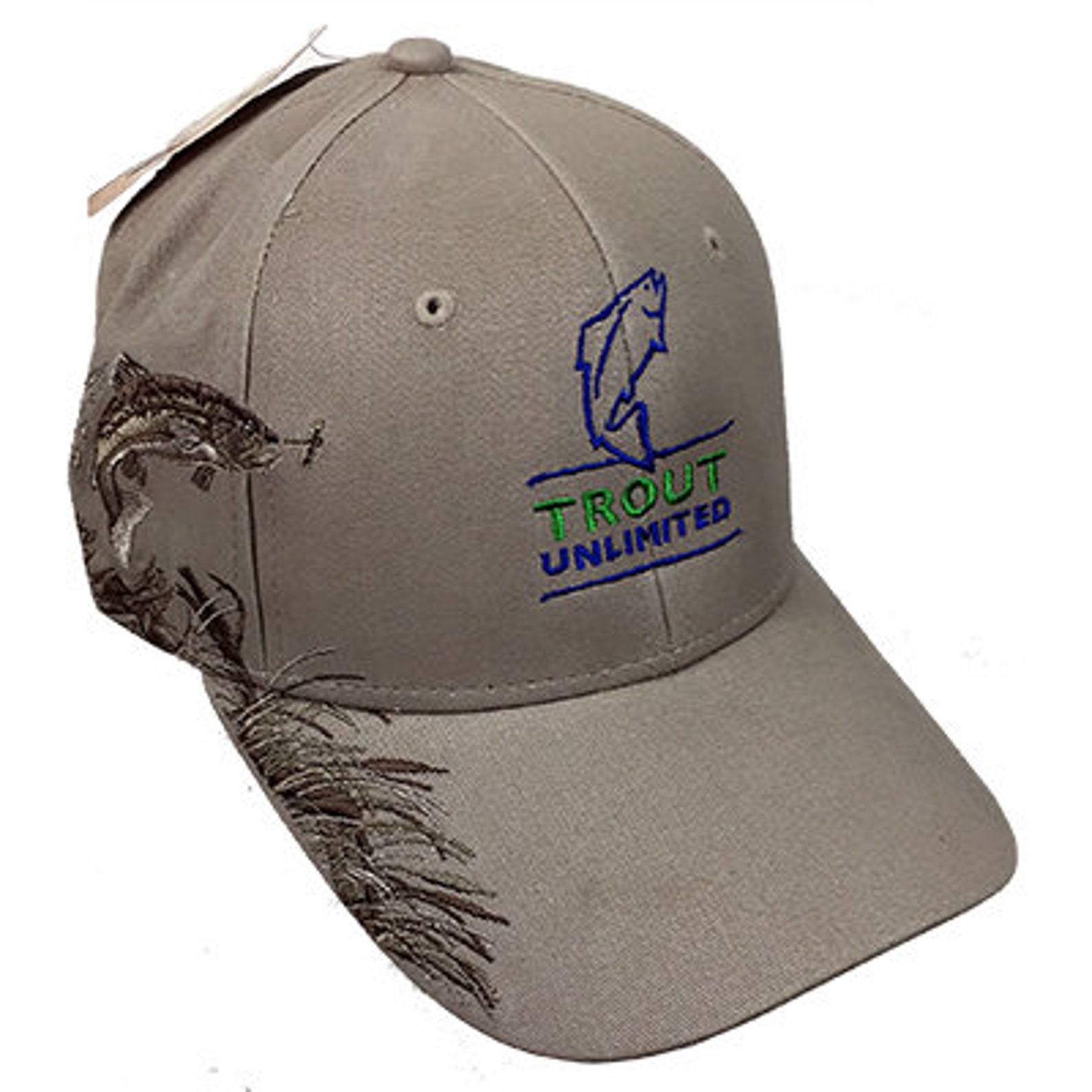 Trout Unlimited Logo & Rainbow Trout Khaki Cap Etsy