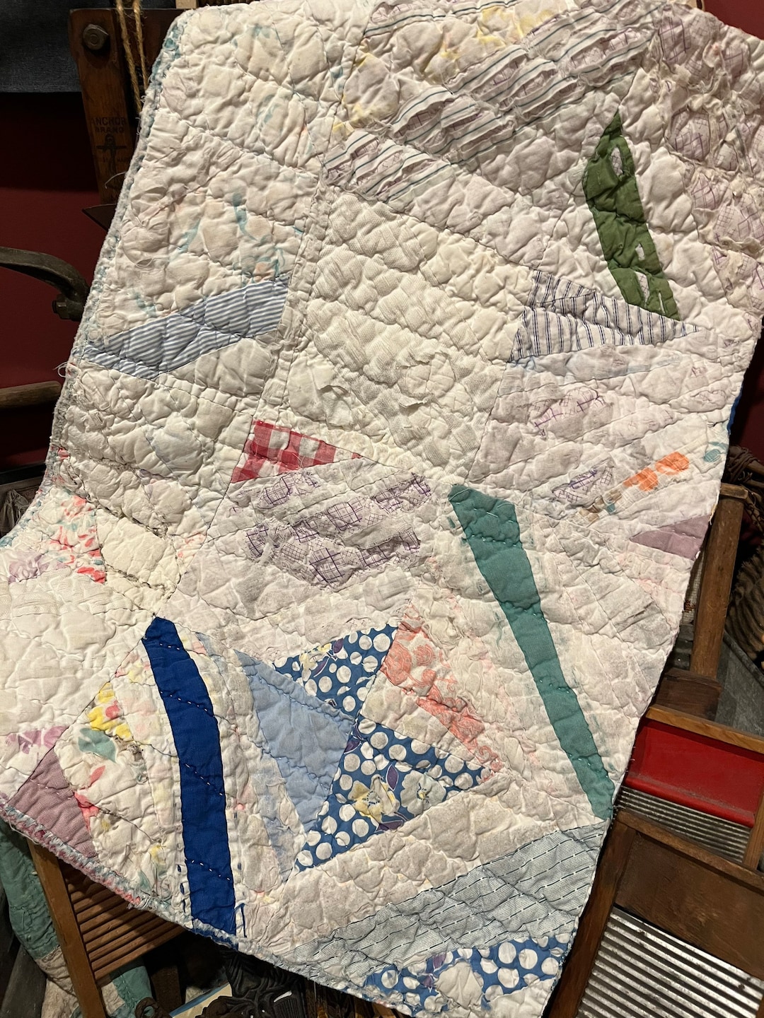 Vintage Quilt Piece Antique Quilt Piece Hand Stitched Hand Etsy