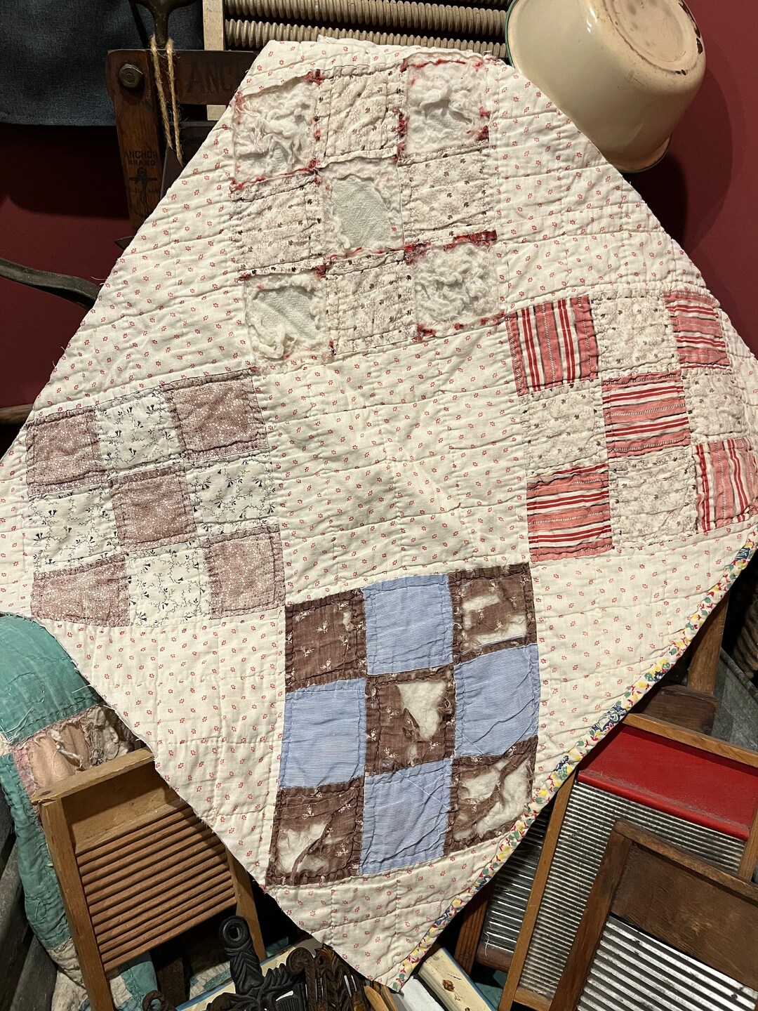 Vintage Quilt Piece Antique Quilt Piece Hand Stitched Hand Etsy