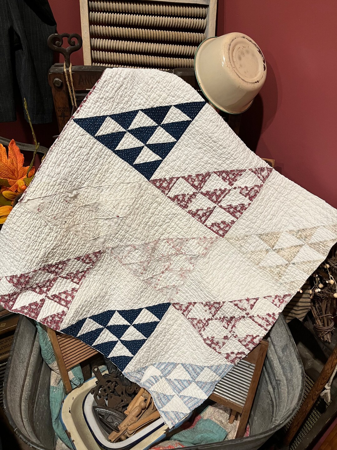 Vintage Quilt Piece Antique Quilt Piece Hand Quilted Cutter Etsy