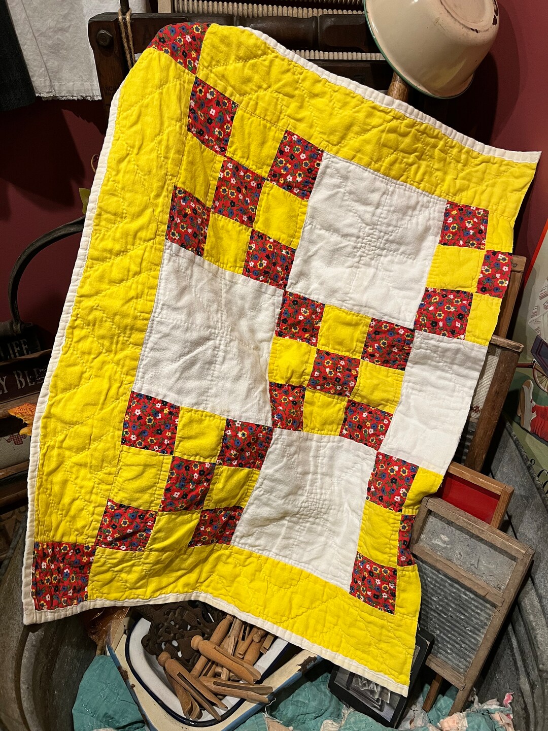 Vintage Quilt Piece Antique Quilt Piece Hand Quilted Cutter Etsy