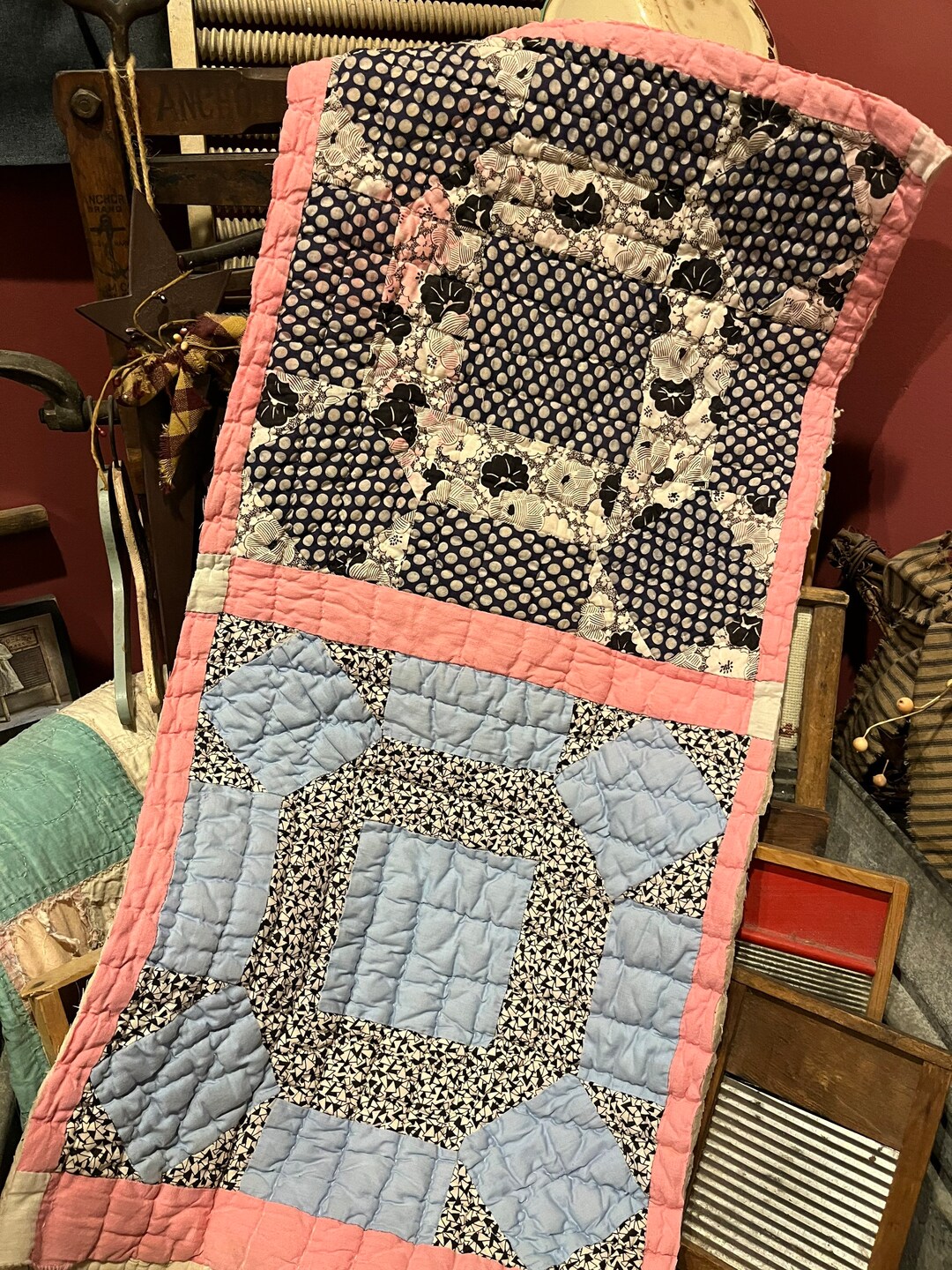 Vintage Quilt Piece Antique Quilt Piece Hand Stitched Hand Etsy