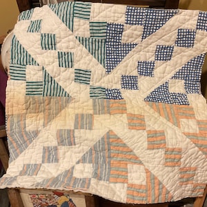 Vintage Quilt Piece, Antique Quilt Piece, Hand Quilted, Cutter Quilt Piece, Repurposed, Primitive, Crafting, Journaling