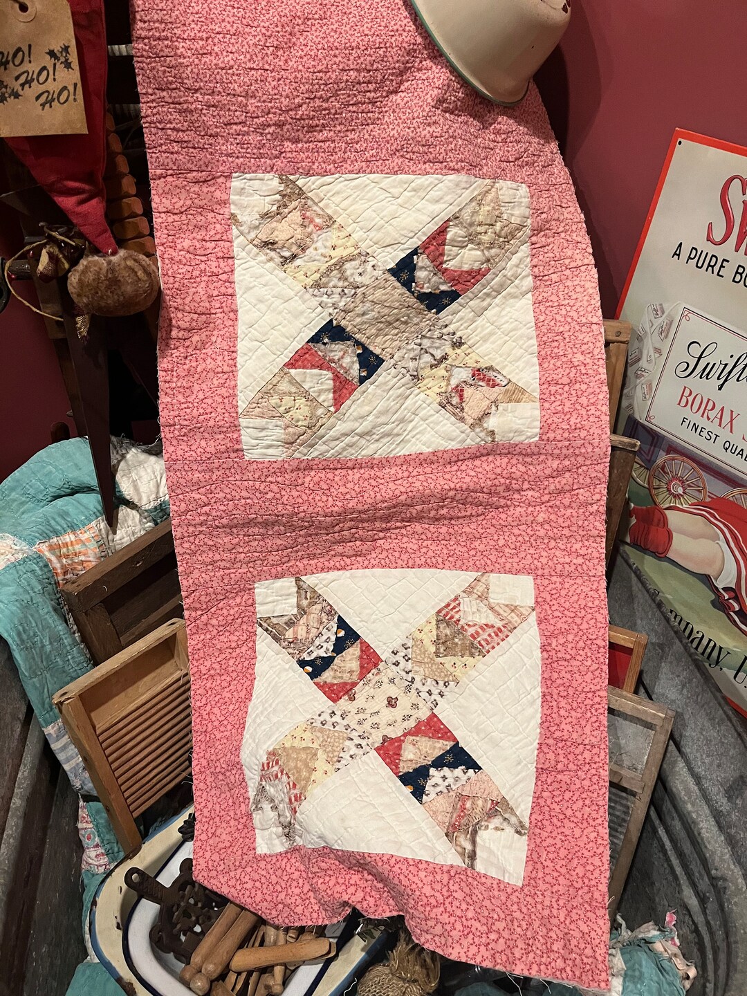 Vintage Quilt Piece Antique Quilt Piece Hand Quilted Cutter Etsy