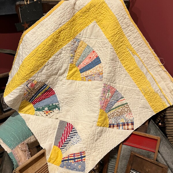 Vintage Fan Quilt Etsy