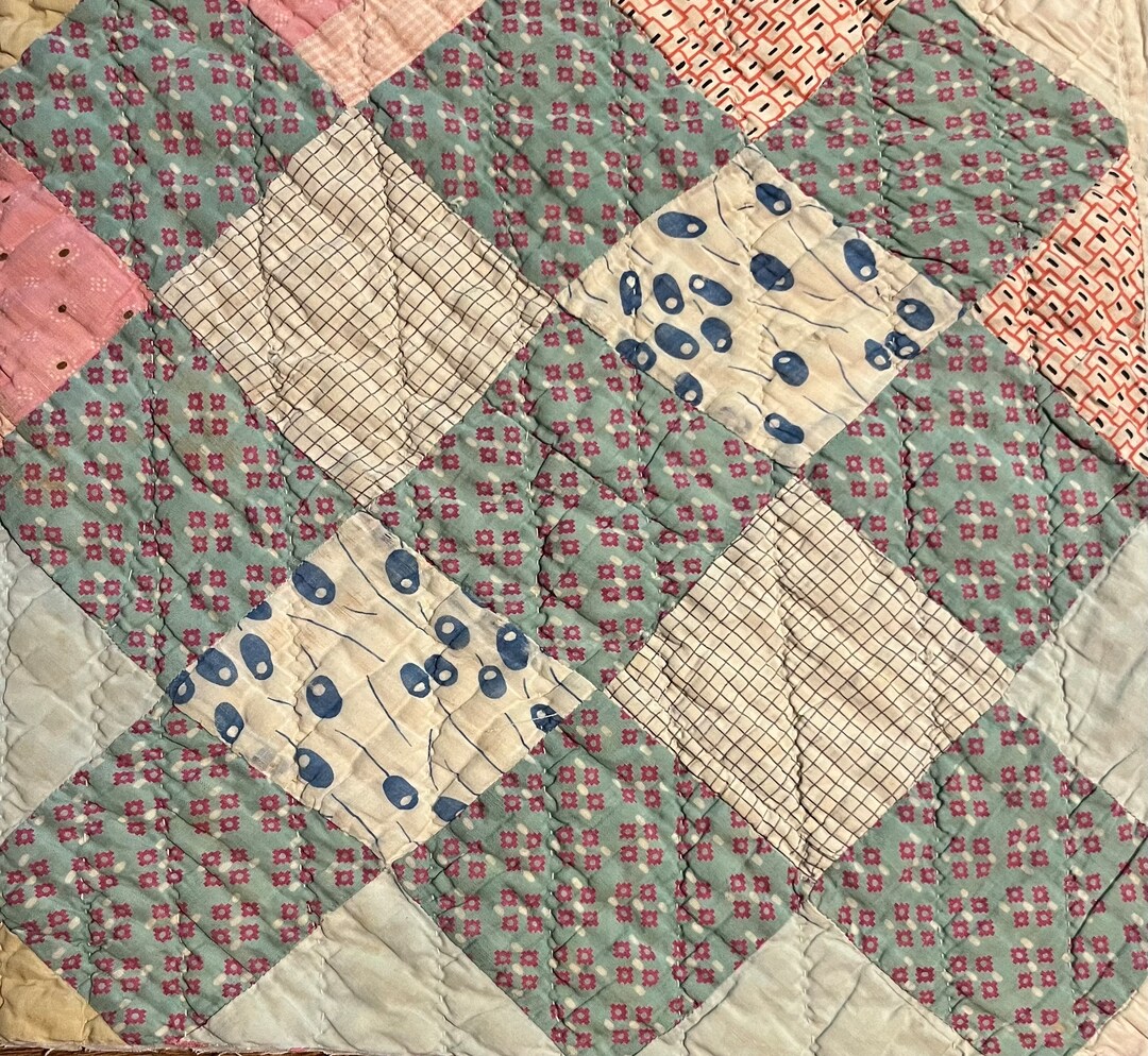 Vintage Quilt Piece Antique Quilt Piece Hand Stitched Hand Etsy