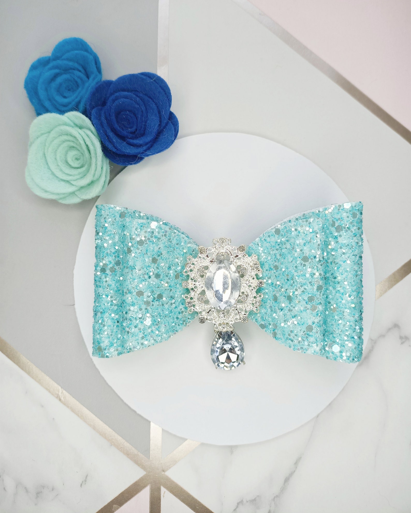 Blue hair bow girls hair accessories girls hair clip bows Etsy