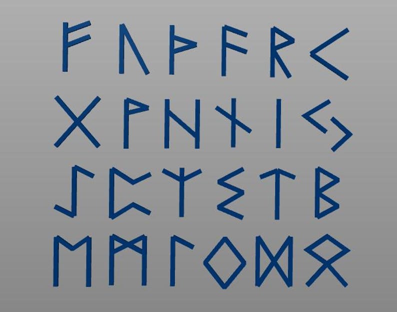 Norse Runes STL Set – Elder Futhark (24 Runes) | Viking Rune Cutouts ...