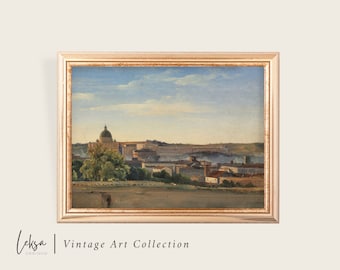 Vintage Rome Cityscape Print: Italian Architecture (Digital Download)