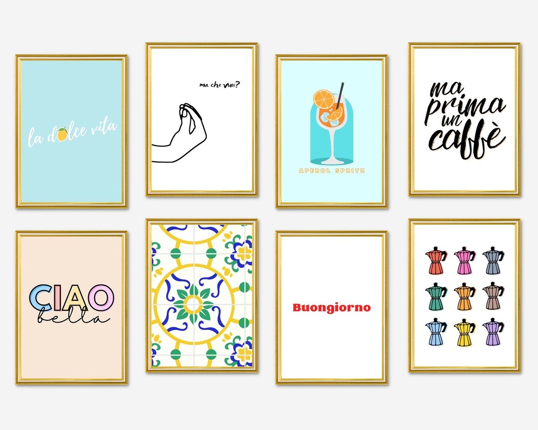 Italian Wall Art Bundle | Italian Print | Italy Print Set | Italian ...