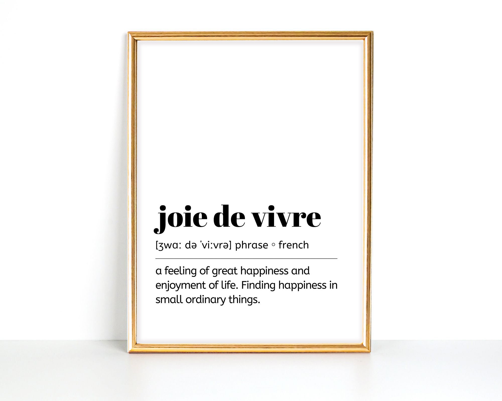 Joie de Vivre Définition Imprimer Impression murale joie de vivre  Définition de l'expression française Impression de phrase française  Téléchargement numérique imprimable - Etsy France